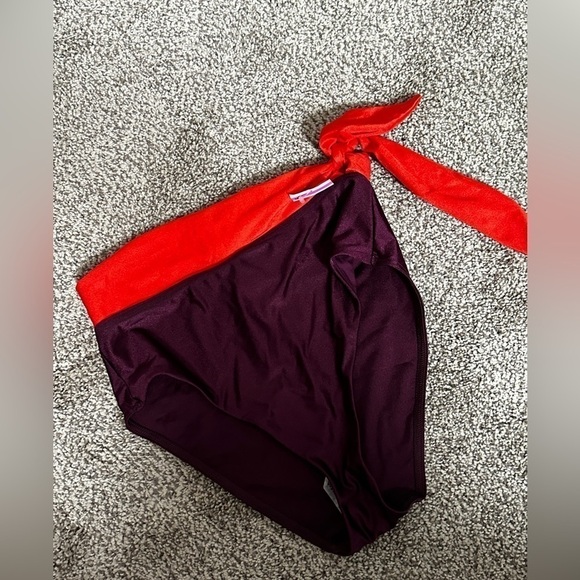 Zimmermann Purple Color blocked Bikini Bottom High Cut & High Waist 4-6 Lycra - Picture 9 of 9